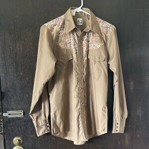 Vintage Karman western pearl snap button shirt.